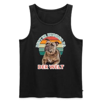 BESTER HUNDEOPA Bulldogge Hund Hunde Old English - Männer Premium Bio Tank Top - Schwarz - Vorne - Michal (187cm)