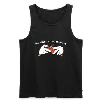 Run! Before I Knit Something For You Knitting - Men's Premium Organic Tank Top - black - Front - Michal (187cm)