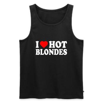 I love hot blondes - Männer Premium Bio Tank Top - Schwarz - Vorne - AI Model Male 178 light (178cm)