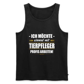 Einmal Mit Tierpfleger Profis Arbeiten Tierpflege - Männer Premium Bio Tank Top - Schwarz - Vorne - Michal (187cm)