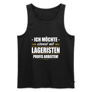 Einmal Mit Lageristen Profis Arbeiten Lagerist - Männer Premium Bio Tank Top - Schwarz - Vorne - AI Model Male 178 light (178cm)