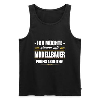 Einmal Mit Modellbauer Profis Arbeiten Modellbau - Männer Premium Bio Tank Top - Schwarz - Vorne - AI Model Male 178 light (178cm)