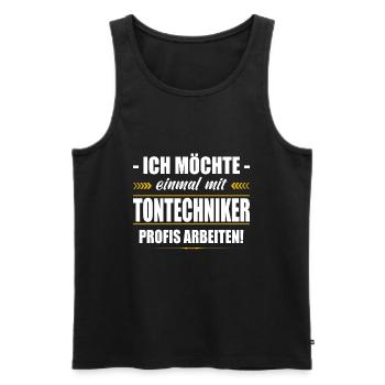 Einmal Mit Tontechniker Profis Arbeiten - Männer Premium Bio Tank Top - Schwarz - Vorne - Michal (187cm)