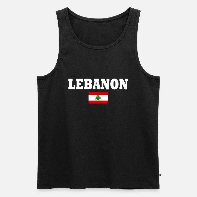 Libanon - Männer Premium Bio Tank Top - Schwarz