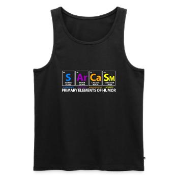 Sarcasm sarcasm periodic table physics chemistry - Men's Premium Organic Tank Top - black - Front - Michal (187cm)