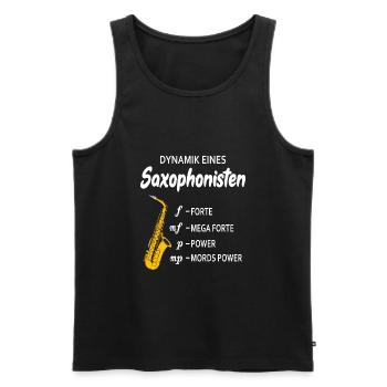 Dynamik eines Saxophonisten Saxophonist Saxophon - Männer Premium Bio Tank Top - Schwarz - Vorne - AI Model Male 178 light (178cm)