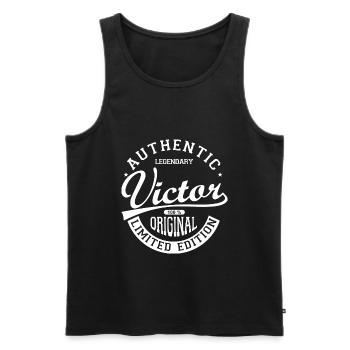 Victor gift shirt personalized name victor - Men's Premium Organic Tank Top - black - Front - AI Model Male 178 light (178cm)