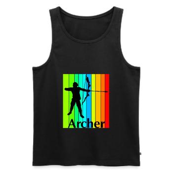 Archer - Débardeur bio Premium Homme - noir - Devant - Michal (187cm)