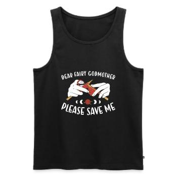 Dear Fairy Godmother Please Save Me Knitting - Men's Premium Organic Tank Top - black - Front - AI Model Male 178 light (178cm)
