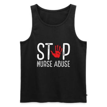 Nurse Abuse Survivor Stop Nurse Abuse Fighter - Men's Premium Organic Tank Top - black - Front - AI Model Male 178 light (178cm)