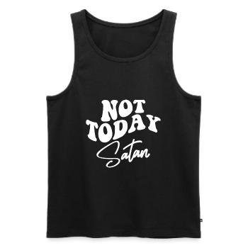 Not Today Satan - Men's Premium Organic Tank Top - black - Front - AI Model Male 178 light (178cm)
