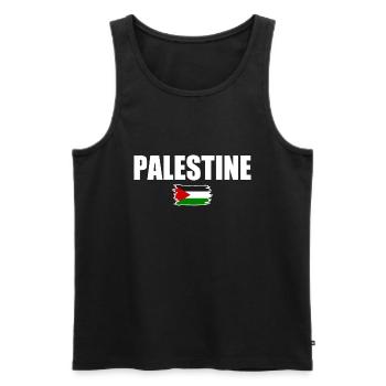 Palestine Palestine - Débardeur bio Premium Homme - noir - Devant - AI Model Male 178 light (178cm)