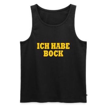 Ich habe bock - Männer Premium Bio Tank Top - Schwarz - Vorne - AI Model Male 178 light (178cm)
