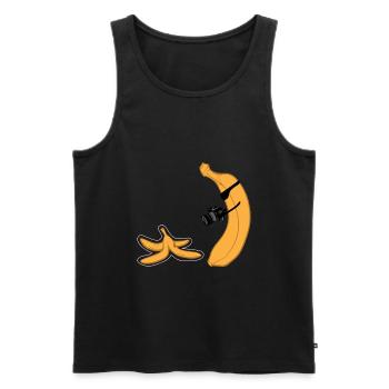 Lustige Banane Tatort Entführung, Geschenk T-Shirt - Männer Premium Bio Tank Top - Schwarz - Vorne - AI Model Male 178 light (178cm)