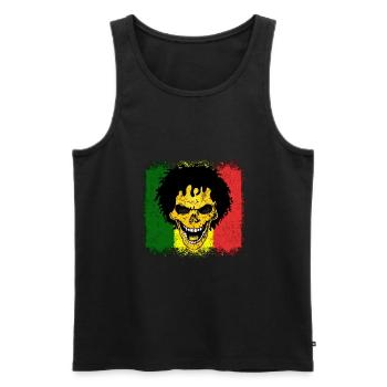 Reggae Jamaika Totenkopf Geschenk - Männer Premium Bio Tank Top - Schwarz - Vorne - AI Model Male 178 light (178cm)