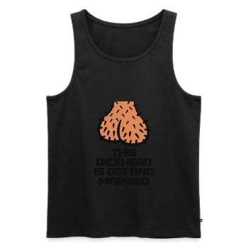 Funny Funny Men JGA Dickhead Gift Design - Men's Premium Organic Tank Top - black - Front - AI Model Male 178 light (178cm)