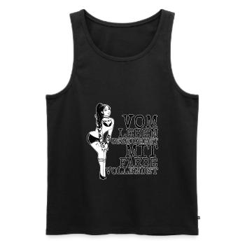 Vom Leben gezeichnet mit Farbe Vollendet -Tattoo - Männer Premium Bio Tank Top - Schwarz - Vorne - Michal (187cm)