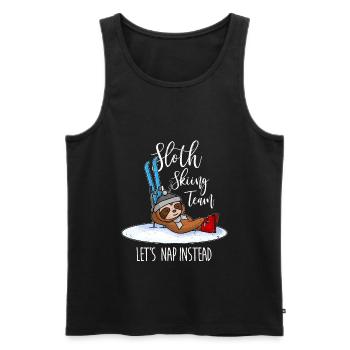 Sloth Skiing Team - Vintage Look - Männer Premium Bio Tank Top - Schwarz - Vorne - Michal (187cm)