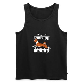 basenjitherapy4 - Männer Premium Bio Tank Top - Schwarz - Vorne - Michal (187cm)