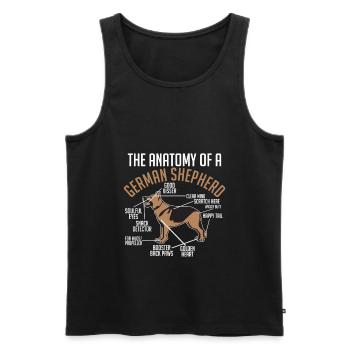 Anatomie Deutscher Schäferhund - Männer Premium Bio Tank Top - Schwarz - Vorne - Michal (187cm)