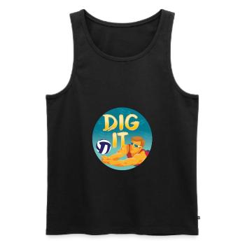 Dig it Beachvolleyball Design - Männer Premium Bio Tank Top - Schwarz - Vorne - AI Model Male 178 light (178cm)