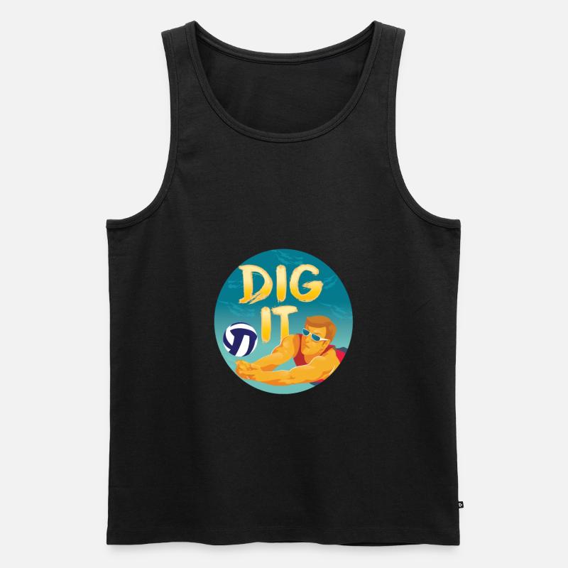 Dig it Beachvolleyball Design - Männer Premium Bio Tank Top - Schwarz