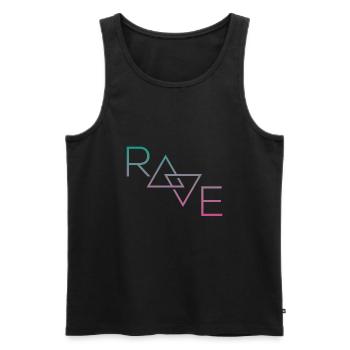 T-shirt RAVER - Débardeur bio Premium Homme - noir - Devant - AI Model Male 178 light (178cm)