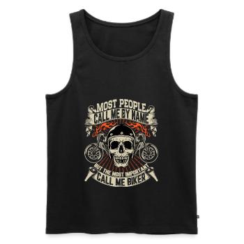 T-shirt Motard Motard 26 - Débardeur bio Premium Homme - noir - Devant - AI Model Male 178 light (178cm)