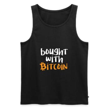 Bitcoin - Men's Premium Organic Tank Top - black - Front - AI Model Male 178 light (178cm)