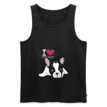 French Bulldog - Männer Premium Bio Tank Top - Schwarz - Vorne - Michal (187cm)