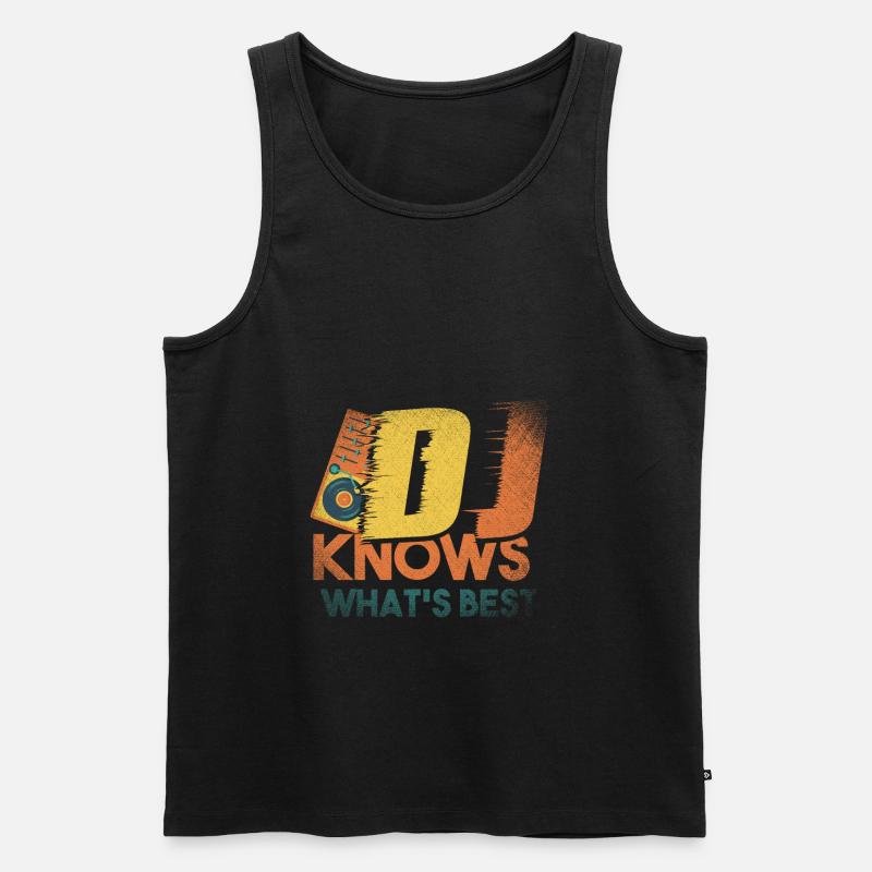 DJ - Männer Premium Bio Tank Top - Schwarz