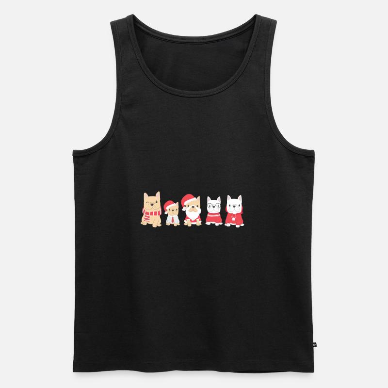 Weihnachts Hunde - Männer Premium Bio Tank Top - Schwarz