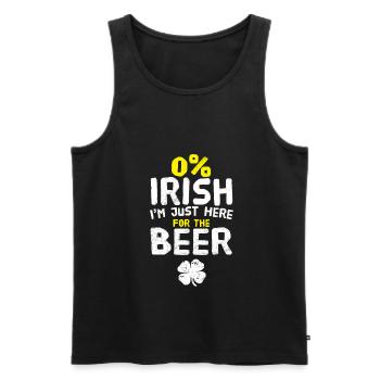 0% Irish Just Here For the Beer St. Patrick's Day - Men's Premium Organic Tank Top - black - Front - AI Model Male 178 light (178cm)