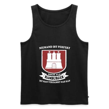 Hambuger Hamburger Hafen Hamburg Hansestadt - Männer Premium Bio Tank Top - Schwarz - Vorne - Michal (187cm)
