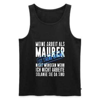 Maurer Maurer Geschenkidee Geschenk Maurer - Männer Premium Bio Tank Top - Schwarz - Vorne - Michal (187cm)