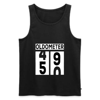Oldometer 50 ans 50 anniversaire 50 ans - Débardeur bio Premium Homme - noir - Devant - AI Model Male 178 light (178cm)