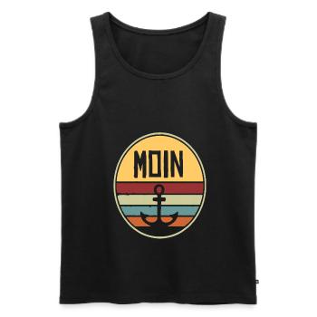 Moin Moin Nordsee Ostsee Meer Wasser Geschenkidee - Männer Premium Bio Tank Top - Schwarz - Vorne - Michal (187cm)