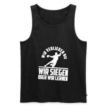Handball Handballer Handball Geschenkidee Geschenk - Männer Premium Bio Tank Top - Schwarz - Vorne - Michal (187cm)