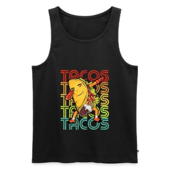 Dabbing Taco Cinco de Mayo Funny Tacos - Men's Premium Organic Tank Top - black - Front - AI Model Male 178 light (178cm)