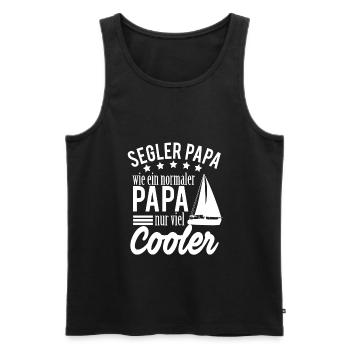 Segler Papa Boot Käptain Vatertagsgeschenk Vater - Männer Premium Bio Tank Top - Schwarz - Vorne - Michal (187cm)