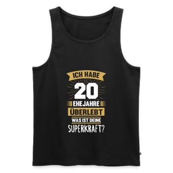 Ehemann 2000 Hochzeit Porzellanhochzeit - Männer Premium Bio Tank Top - Schwarz - Vorne - Michal (187cm)