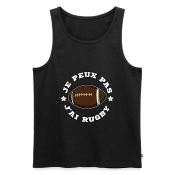 Je Peux Pas J'ai Rugby - Débardeur bio Premium Homme - noir - Devant - Michal (187cm)
