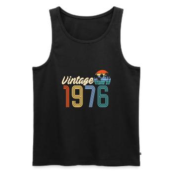 Cadeau 46ème Anniversaire 1976 Vintage Vintage - Débardeur bio Premium Homme - noir - Devant - Michal (187cm)