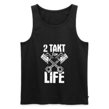 2 Takt for Life DDR Moped Kolben Oldschool - Männer Premium Bio Tank Top - Schwarz - Vorne - AI Model Male 178 light (178cm)