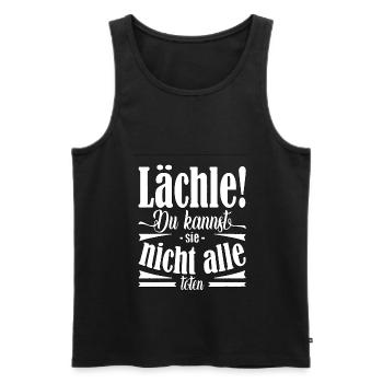 Lächle du kannst sie nicht alle töten Geschenkidee - Männer Premium Bio Tank Top - Schwarz - Vorne - Michal (187cm)