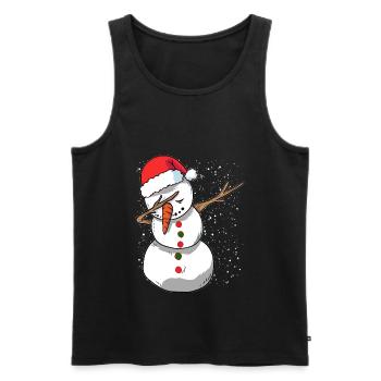 Tupfen Schneemann Santa Weihnachten - Männer Premium Bio Tank Top - Schwarz - Vorne - Michal (187cm)