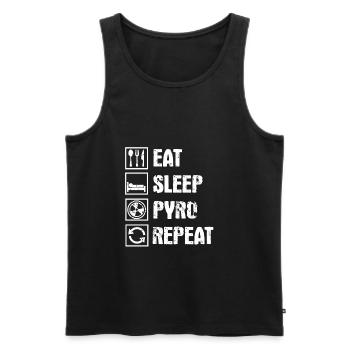 Eat Sleep Pyro Repeat Fireworks Nouvel An - Débardeur bio Premium Homme - noir - Devant - Michal (187cm)