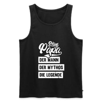 Der Mann Der Mythos Die Legende Stief Papa - Männer Premium Bio Tank Top - Schwarz - Vorne - Michal (187cm)