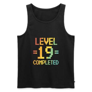 19th Birthday Retro Level 19 Years Party - Men's Premium Organic Tank Top - black - Front - Michal (187cm)
