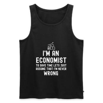 I'm An Economist I m Always Right Funny Economist - Débardeur bio Premium Homme - noir - Devant - AI Model Male 178 light (178cm)